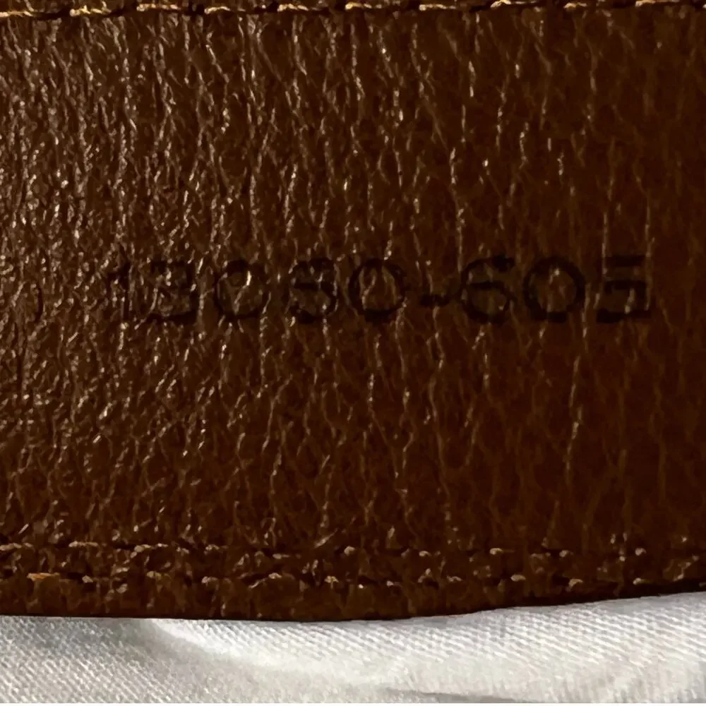 Joseph Abboud Mens Leather Belt Size 42/105 Brown Silver Brushed Buckle Italian